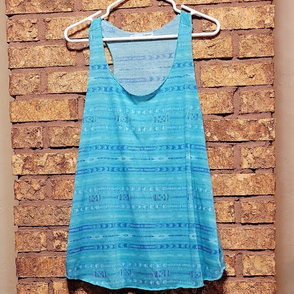 Maurices Southwestern Geometric Stripe Tank Top Boho Ocean Blue Size XL